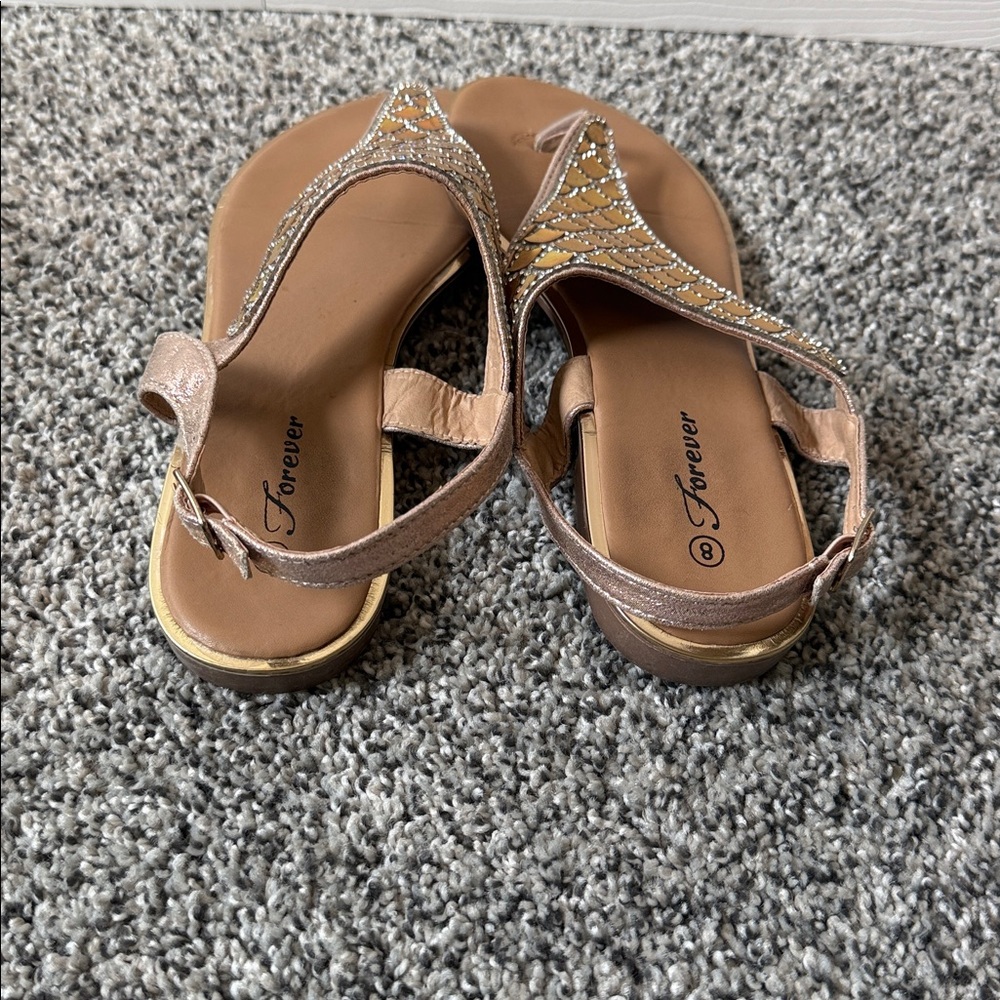 Sparkly Gold Sandals - Picture 5 of 7